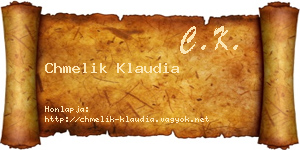 Chmelik Klaudia névjegykártya